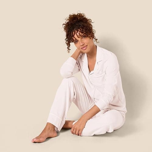 Amazon Essentials Women's Cotton Modal Long-Sleeve Shirt and Full-Length Bottom Pajama Set thumbnail 5