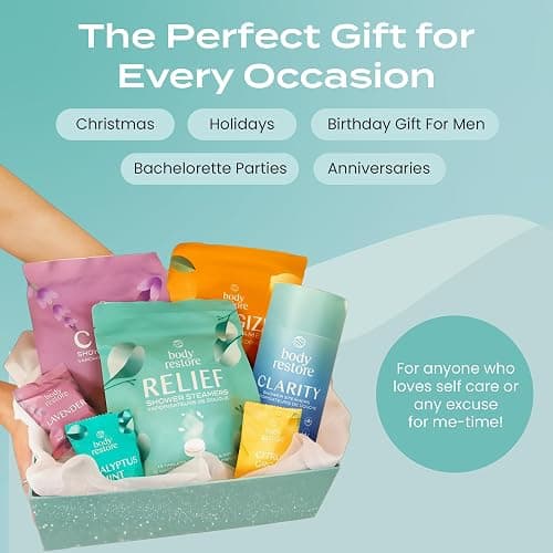Body Restore Shower Steamers Aromatherapy 15 Pack - Christmas Stocking Stuffers for Men, Birthday Gifts for Women, White Elephant, Relaxation, Self Care - Eucalyptus thumbnail 6