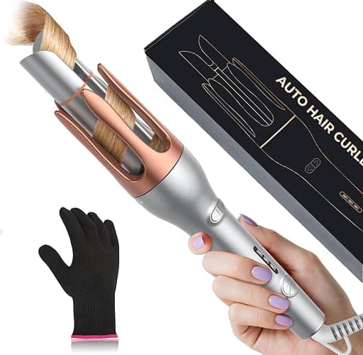 Hair Curler, Portable Automatic Curling Iron with Anti-Scald Design, 30s Fast Heat, 3 Temp Settings, 32mm Tourmaline Ceramic Barrel, 60 Min Auto Shut-Off - Image 1