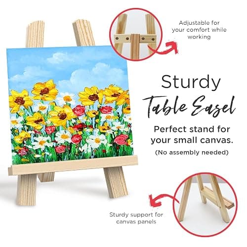 Chalkola Acrylic Paint Set for Adults & Kids - 56 Pcs Canvas Painting Kit with 32 Paints (22ml), 10 Brushes, 10 Canvases, Tabletop Easel, Palette, Knife - Professional Craft & Art Painting Supplies thumbnail 6