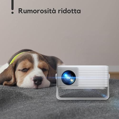Mini Proiettore, AKIYO O1 Proiettore Portatile 15000 Lumens, 2025 Upgraded Videoproiettore 4K Supporto Full HD 1080P, Auto Keystone, Zoom 50%, Rotabile 360°, per Phone/TV Stick/HDMI/USB/TF thumbnail 5