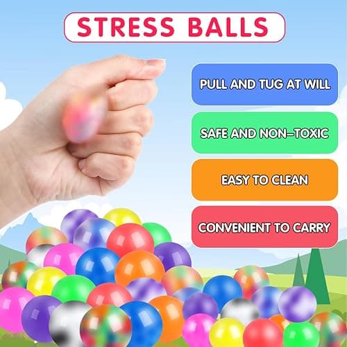 36 Pack Squishy Ball, Stress Balls Bulk for Adults, Anti-Anxiety and Fidget Balls to Relax, Birthday Gifts thumbnail 3