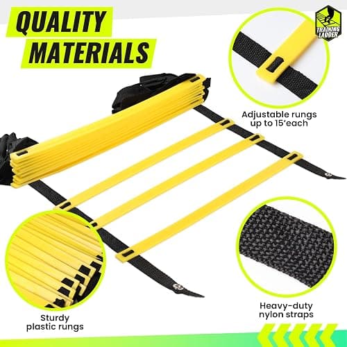 Teenitor Agility Ladder Speed Ladder Training Ladder for Soccer, Speed, Football Fitness Feet Training Carry Bag Agility Training Equipment 13 rungs, 23 feet thumbnail 3