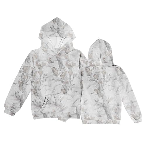 Camo Hoodie Kids Cute Hoodies Maple Leaf Print Oversized Drop Shoulder Fleece Hooded Sweatshirt Pullover With Pocket thumbnail 3