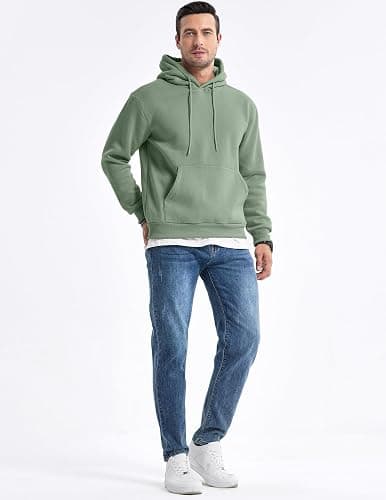 JMIERR Mens Casual Cotton Hooded Collar Drawstring Hoodies Pullover Sweatshirts Casual Long Sleeve Shirts thumbnail 9