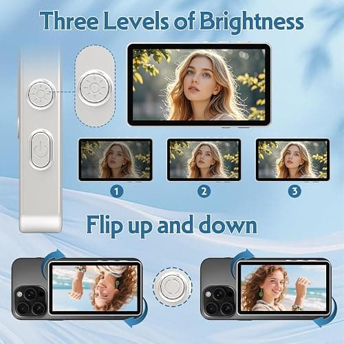 XJUGEZ Phone Vlog Selfie Monitor Screen, Magnetic Selfie Screen for iPhone Android, Back Camera Selfie Monitor Screen Wireless,No Delay Mini Vlog Selfie Screen for Live Stream & TikTok,Last for 3.5H thumbnail 6