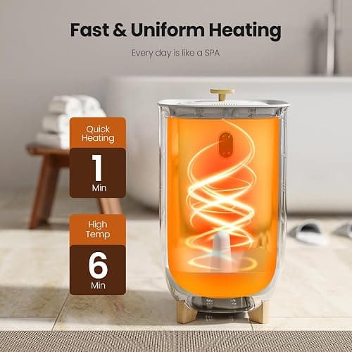 AGLUCKY Towel Warmer for Bathroom, 40L Large Towel Warmers Bucket with 2 Heating Modes, LCD Screen, 20/40/60/90 Min Auto Shut-Off, Fits 2 Blankets, Bathrobes, PJ's, Ideal Gift for Family, White thumbnail 4