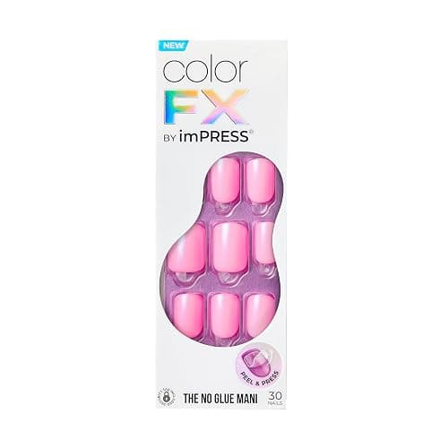 KISS imPRESS No Glue Mani Press On Nails, Color FX, 'Late Night', Light Pink, Short Size, Squoval Shape, Includes 30 Nails, Prep Pad, Instructions Sheet, 1 Manicure Stick, 1 Mini File thumbnail 9