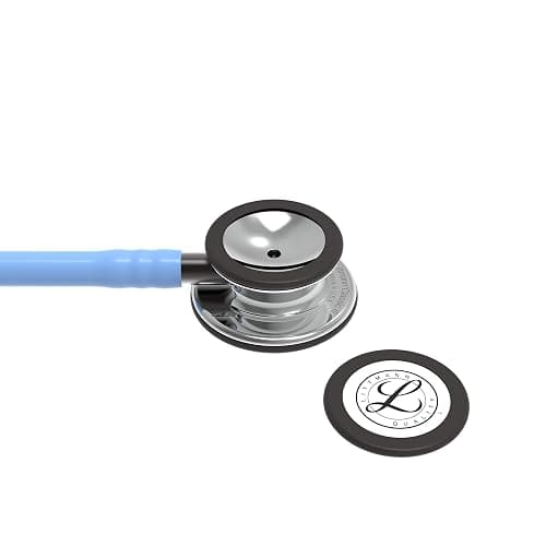 3M Littmann Classic III Monitoring Stethoscope, 5959, More Than 2X as Loud, Weighs Less, Stainless Steel Mirror-Finish Chestpiece, 27" Ceil Blue Tube, Smoke Stem, and Headset thumbnail 4