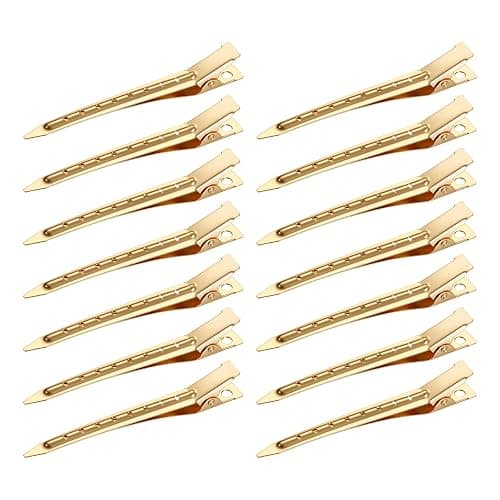 40PCS Metal Duck Bill Hair Clips for Women Alligator Curl Clips for Styling | CWJCYTNSN 3.5 Inch Rustproof Metal Hair Clips for Thick Hair & Thin Hair, Gold Styling Clips with Holes for Salon - Image 1
