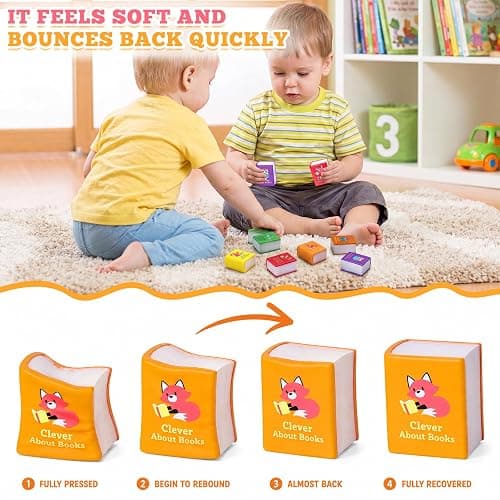 24 Pcs Stress Balls Toys Gift for Kids Back to School Gifts for Student Book Squishy's Fidget Toy Bulk First Day of School Party Favor Classroom Reward Prizes Foam Relief Toy for Exchange Gifts (Cute) thumbnail 3