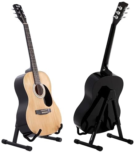 Amazon Basics Adjustable Folding Guitar Stand, A-shape, Fully Assembled - For School Music Program, Concerts & Multiple Users, Black, 8.66 x 15.16 x 3.74 inches thumbnail 4