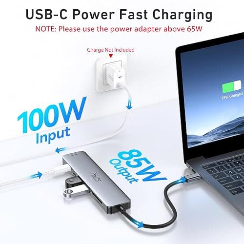 USB C Hub HDMI Adapter for MacBook Pro/Air, 7 in 1 USB C Dongle with HDMI, SD/TF Card Reader, USBC Data Port,100W PD, and 2 USB 3.0 Compatible for MacBook Pro/Air, Dell XPS, Lenovo Thinkpad thumbnail 4
