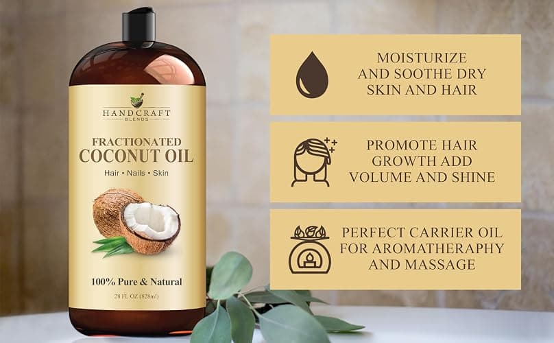 Handcraft Blends Fractionated Coconut Oil - 28 Fl Oz - 100% Pure and Natural - Premium Grade Carrier Oil for Skin and Hair - Hair and Body - Massage thumbnail 5