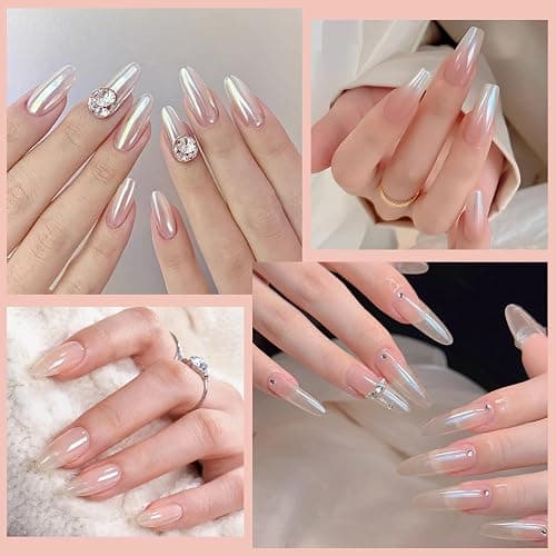 Artdone 16 Colors Chrome Nail Powder, Iridescent Aurora White Pearl | Chameleon Metallic Mirror Effect Pigment Pearlescent Mermaid Pigment Glitter Dust Kit, Nail Art Decoration, Resin Craft thumbnail 5