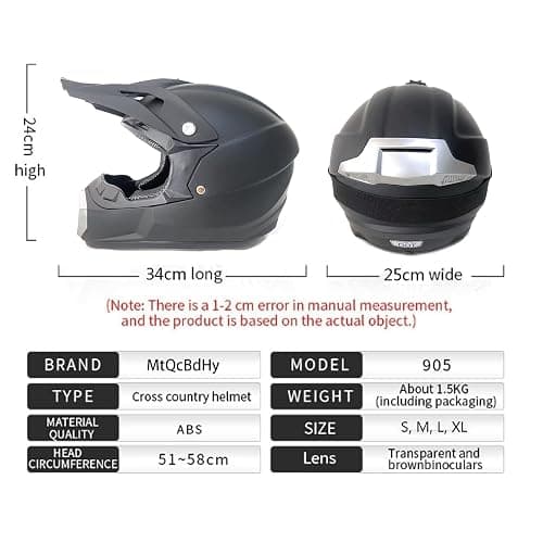 Youth Motocross Offroad Street Dirt Bike Helmet, Adult Full Face Motorcycle ATV Helmets MTB BMX MX Street Bike Helmet, Motorbike Downhill Off Road Crash Helmet, With Goggles Gloves Mask(Size:M(54-55CM thumbnail 7