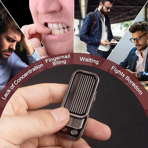 D.G.PLAYER Triple Fidget Slider, Magnetic Metal Fidget Toys Adults Anxiety EDC Cool Gadgets Sensory Toys for Relieve Stress, Tension, Anxiety (Silver-Grey) thumbnail 6