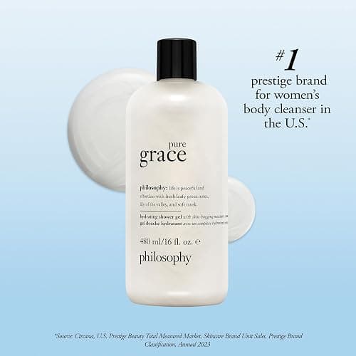 philosophy pure grace hydrating bath & shower gel - efficiently cleanses, soothes & comforts dry skin - vegan & cruelty free formula thumbnail 3