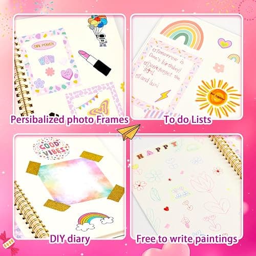 OIHEW DIY Journal Kit for Girls - 2PC Stocking Stuffers for Teen Girls, Stationary & Diary Set, Christmas Birthday Gifts for 8 9 10 11 12 13 14 Year Old Girls, Scrapbook Supplies Art and Crafts Toy Kit thumbnail 7