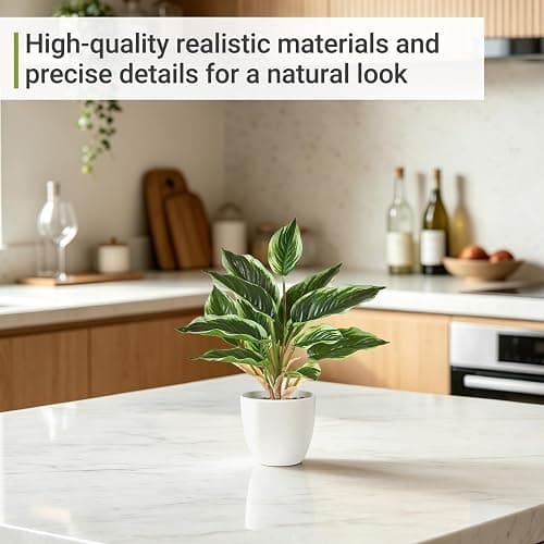 Mkono 2 Pack Fake Plants, 11" Potted Artificial Plants Home Decor Indoor | Faux Pothos, Realistic Greenery Look, for Desk Shelf Table Office Bathroom Bedroom Kitchen Decoration, Low Maintenance thumbnail 7