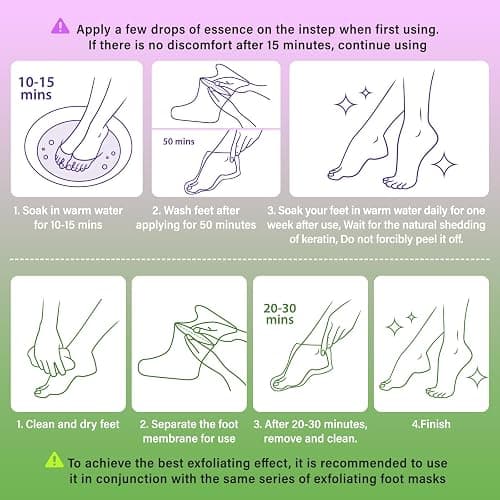 Foot Peeling 3Pcs ＆ 5Pcs Moisturizing Foot Mask, Exfoliator Peel Calluses Dead Skin Callus Remover, Hydrating Foot Masks for Dry Cracked Feet, Repair Rough Heels＆Dry Skin for Baby Soft and Smooth Feet thumbnail 7