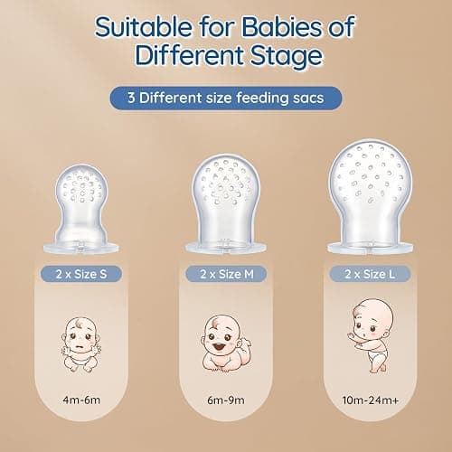 2 Pack Silicone Baby Fruit Feeder with Mini Freezer Tray, Breastmilk Popsicle Molds for Baby Teething Relief, Fresh Food Feeder for Safe Infant Self Feeding, Extra Food Pouches thumbnail 4