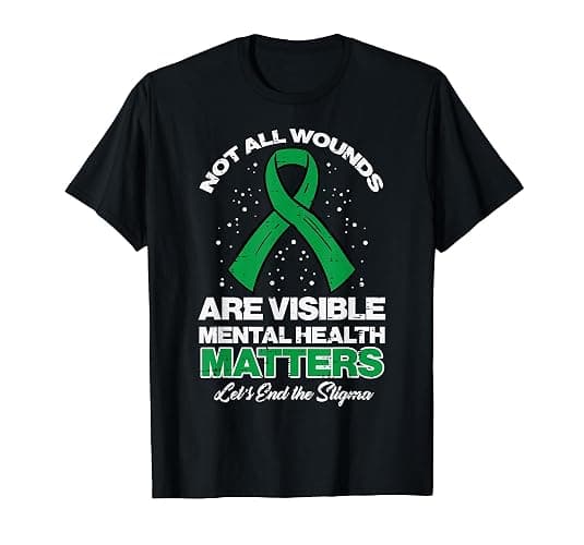 Not All Wounds Visible Mental Health Matters Aware Men Women T-Shirt - Image 1