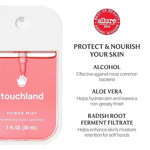 Touchland JUICY ESCAPE Body and Hand Mist Essentials (Lush Tropicale Body & Hair Fragrance Mist, 2 FL. OZ. + Wild Watermelon Hydrating Hand Sanitizer Spray 1FL.OZ.), Travel Size Set thumbnail 6