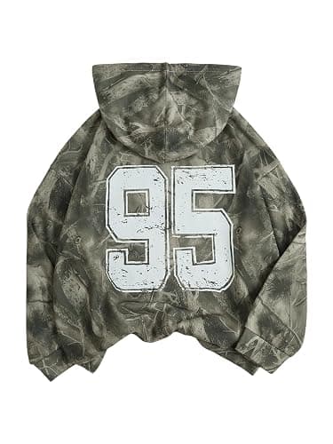 RoseSeek Girl's Number Camo Hoodies Long Sleeve Oversized Sweatshirts Hoodie Pullovers Streetwear Trendy - Image 1
