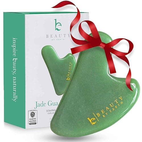 Jade Gua Sha - Smoothes Fine Lines & Wrinkles, Stocking Stuffers for Women, Face Sculpting Tool for Face Massage, Jaw Massager, Facial Massage Tools, Small Gifts for for Women and Teenage Girls - Image 1