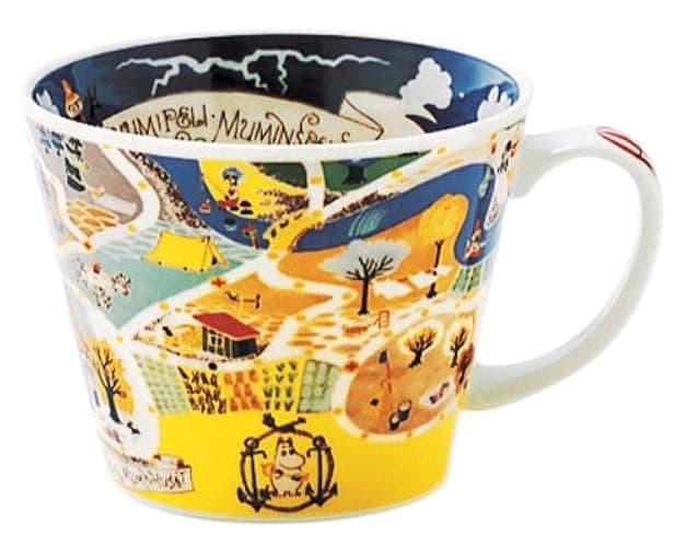 Moomin Valley Map Design Soup Mug Cup Yamaka Japan - Image 1