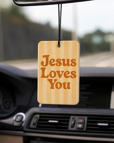 DVFDBHSV Orange Boho Christian Car Air Freshener 4 Pcs for Women Girls | Religious Car Accessories Mirror Decor, Orange Christian Hanging Air Freshener for Cars Closet Drawer Books thumbnail 3
