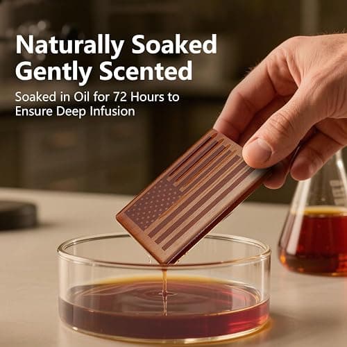 Car Air Freshener for Men & Women – 90+ Days Long Lasting – Wood Car Freshener with Amber Vanilla Scent –Includes 2x 8ML Refills & Magnetic Clip – 0.54 FL OZ, Made in USA thumbnail 2