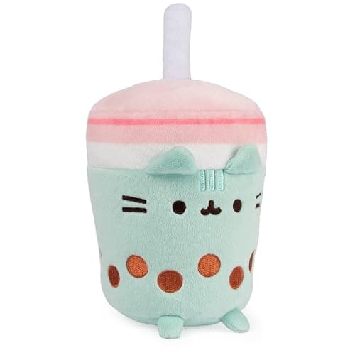 GUND Pusheen Boba Tea Cup Plush Cat Stuffed Animal for Ages 8 and Up, Green/Pink, 6” thumbnail 4