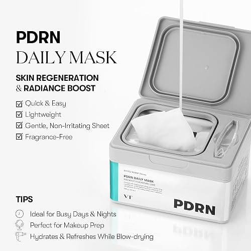 VT COSMETICS PDRN Daily Mask 30 Sheets, Vegan PDRN for Skin Restoration & Radiance, Hydrating & Moisturizing, Anti-Aging, Plumping Effect, Korean Face Mask (350g) thumbnail 2