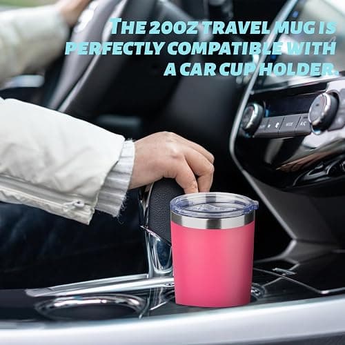 ATIKZHE 20oz Tumbler with Straw and Brush, Stainless Steel Vacuum Insulated tumbler, Double Wall Insulated Coffee Tumbler for Outdoor, Home, Travel,Office (Peach,1pcs) thumbnail 5