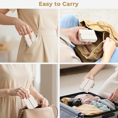 Zentiky Small Daily Pill Organizer with Labels, Medicine Pill Organizer Fit with Your Purse or Pocket for Travel to Hold Vitamin, Fish Oil, Supplement,Cotton Swabs, Bandages or Jewelry-Beige thumbnail 7