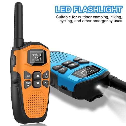 Walkie Talkies Long Range for Kids Adults 3 Pack, DURLK Rechargeable Walky Talky 2 Way Radios 22 Channels with 1200mAh Li-ion Battery,LED Flashlight,Type-C Cable for Outdoor Camping Hiking Trip thumbnail 2