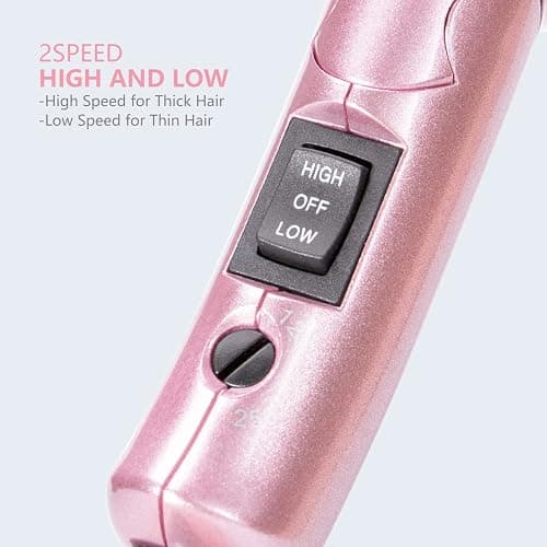 DAN Technology Travel Hair Dryer,Dual Voltage HairDryer,Mini Blow Dryer with Concentrator,Small Hair Dryer with Diffuser,European hairdryer with European Plug,Pink Blow Dryer for Women thumbnail 3
