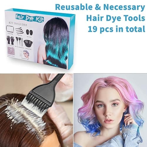 Xarchy 19 Pcs Professional Hair Bleach Kit Hair Coloring Products with Hair Dye Brush, Hair Color Bowl, Hairclips, Applicator, Earmuffs for Hair Highlighting and Hair Coloring at Home thumbnail 8