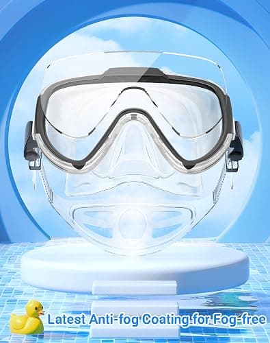 Norabidea Swim Goggles Adult Kids, Anti Fog Swimming Goggles with Nose Cover,No Leaking Clear Snorkel Dive Mask 180 Wide View Men Women Youth Boys Girls thumbnail 3