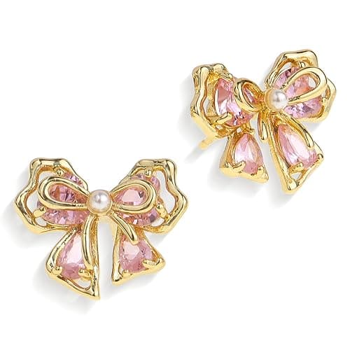Jean Beau Pearl Flower Leaf Stud Earrings for Women Statement Cluster CZ Pearls Earring Gold Plated Sterling Silver Wedding Prom Birthday Fashion Jewelry Gift - Image 1