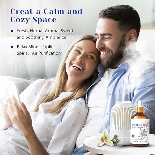 HIQILI Vanilla Essential Oil, Undiluted Natural Strong Fragrance Add in Skin Perfume, Unscented Lotion, Candle Soap Making Scent, Relax at Home with Diffuse Warm Sweet Aroma -100ML thumbnail 2