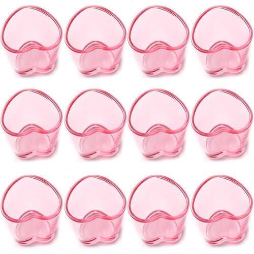 Srgeilzati Heart Shot Glasses Set, Pink Shot Glass Cute For Bar Cart Accessories 1.5oz (12, Pink) - Image 1