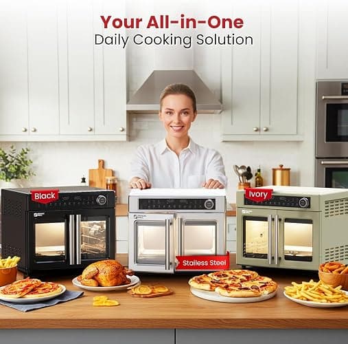 Magic Mill Ultra-Premium Air Fryer Toaster Oven Combo With Independent Dual-Zone Technology, Extra Large 32QT French Door Stainless Steel Convection Oven, Next-Gen Patent Technology, 13 accessories thumbnail 2
