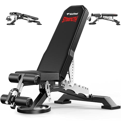 Birdfeel Commercial Adjustable Weight Bench, 1800LBS Heavy Duty Workout Bench for Home Gym Strength Training, Removable Leg Holder for Flat/Incline/Decline Sit Up & Full Body Workout - Image 1