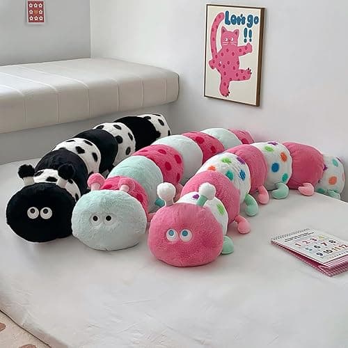 Hofun4U Caterpillar Stuffed Long Plush Pillow - Home Decoration Christmas Birthday for Kids Adults (Green,33 inch) thumbnail 8