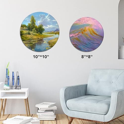 ESRICH Canvases for Painting, 36 Pack Canvas Boards 4x4, 6x6, 8x8, 5x7, 8x10, 9x12, 11x14, Round Canvas Panels with 8x8,10x10-Cotton Primed Blank Large Canvases for Acrylic, Oil, Gouache & Tempera. thumbnail 6