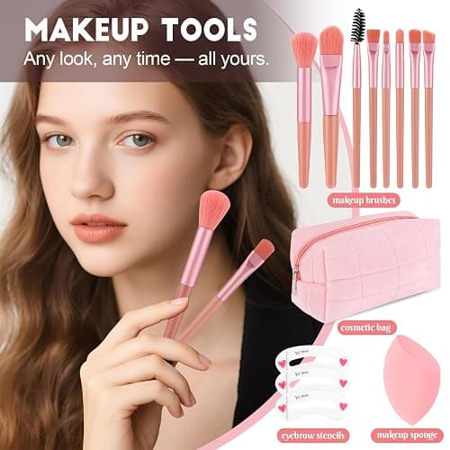 All In One Makeup Kit for Teen Girls Beginners with Foundation,Eyeshadow, Lipstick, Eyeliner, Mascara, Brushes, Bag, Travel Friendly MakeUp Gift Set, Birthday Gifts for Teen Girls, Graduation Gifts thumbnail 5
