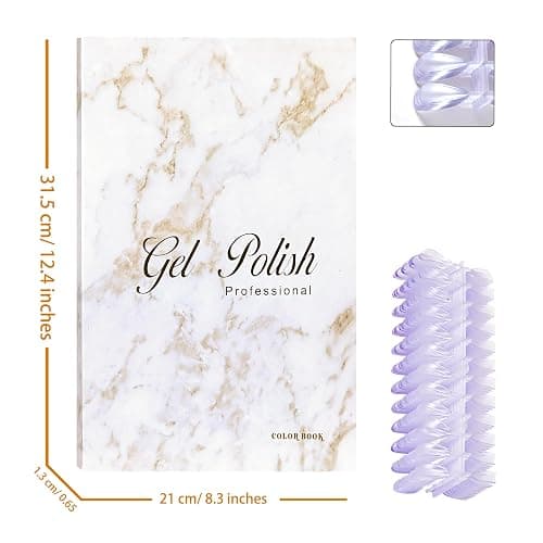 Acycoin2A 160 Colors Nail Color Display Book Gel Polish Swatch Chart Salon Tools Diy Art Showing Shelf Coloring Board with 240 Nail Tips and Number Sticker Label (A) thumbnail 7